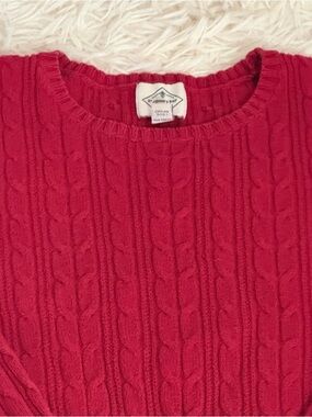 St. John's Bay Women's Cable Knit Crewneck Sweater Red